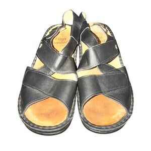 Finn Comfort Sandals Women's Size 7 Black Leather Slingback Adjustable Straps